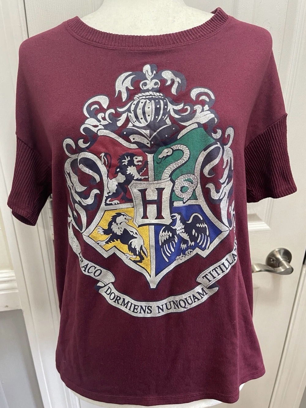 Harry Potter Draco Coat Of Arms Graphic Shirt Size M (8-10)